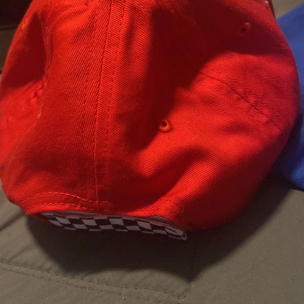 Racing styled hat checkerd flag pattern - Picture 2 of 2